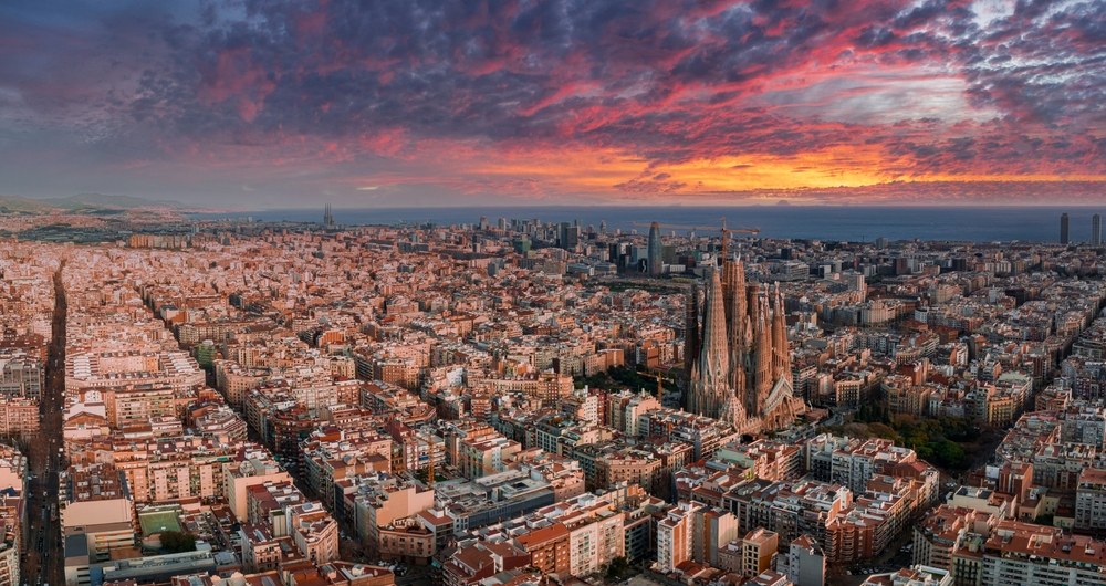 Aerial view of Barcelona