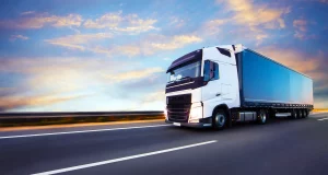 HGV operating on cross-border route as part of international fleet connectivity