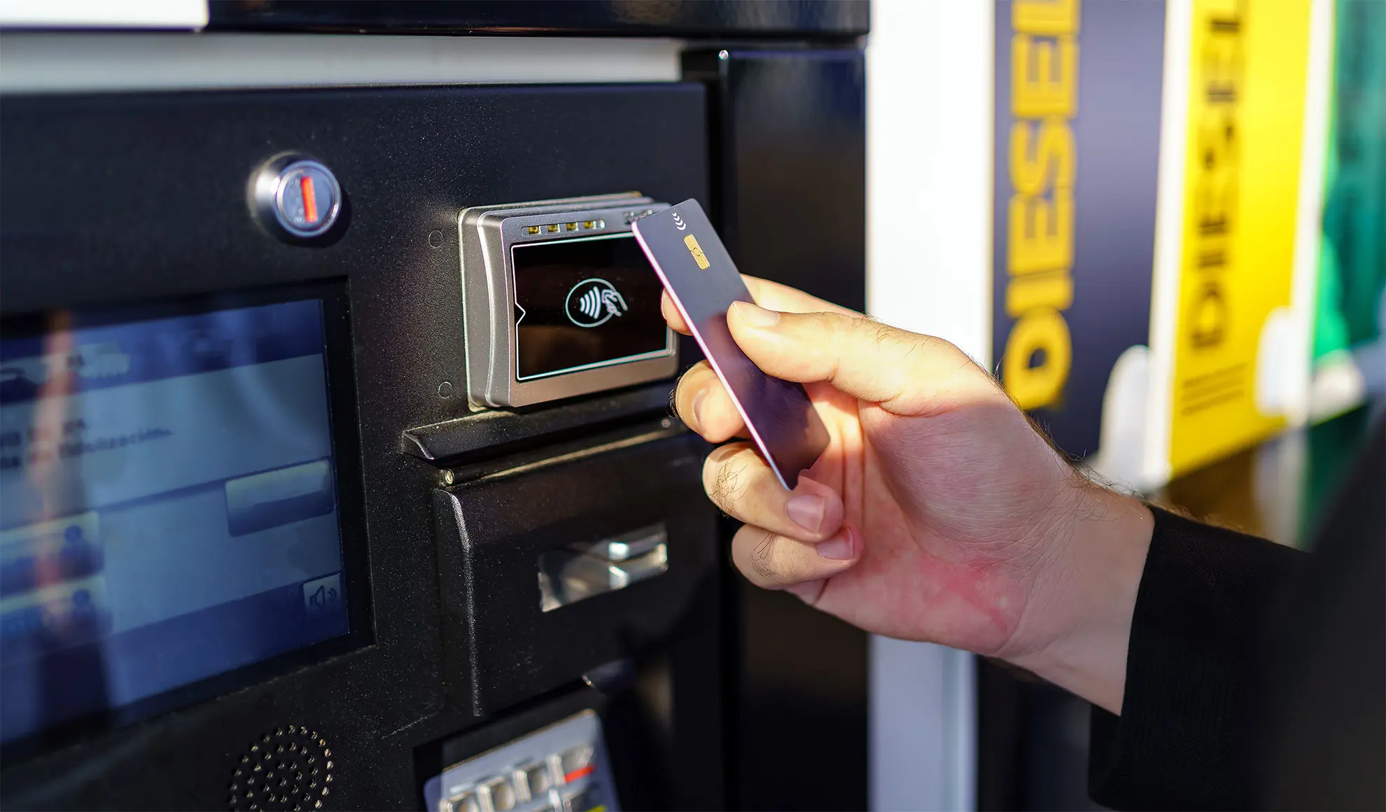 HGV refuelling at a forecourt where fuel card fraud risk is highest