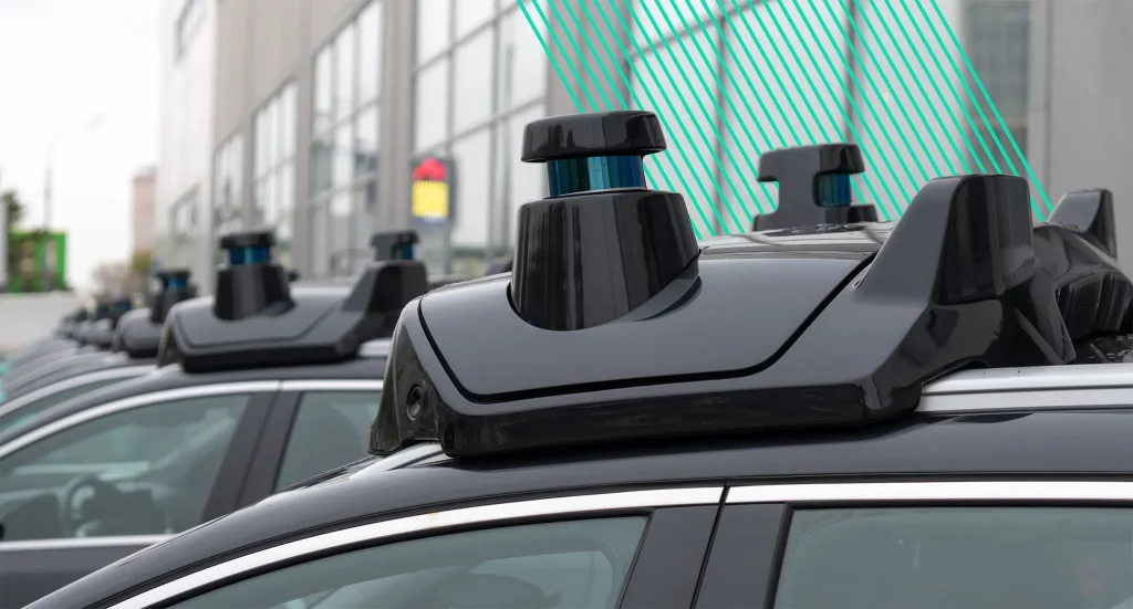 Robotaxi sensor debate: lidar and camera sensors on an autonomous vehicle roof